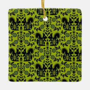 Squirrel Scandinavian Folk Art Keramisch Ornament