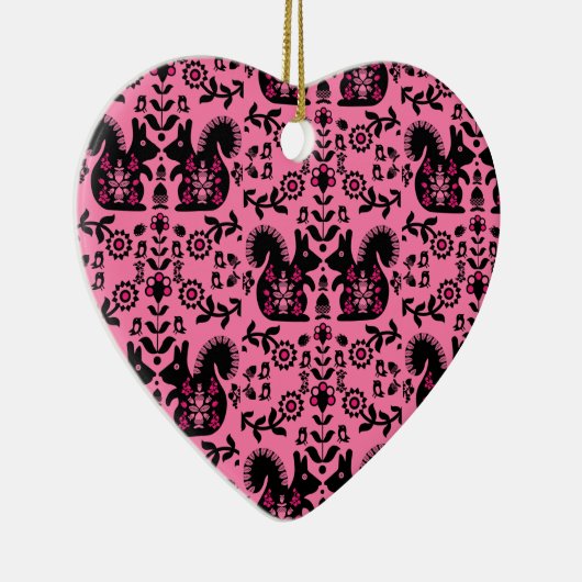 Squirrel Scandinavian Folk Art Keramisch Ornament (Rechts)