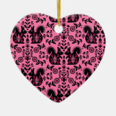 Squirrel Scandinavian Folk Art Keramisch Ornament (Voorkant)