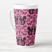 Squirrel Scandinavian Folk Art Latte Mok (Linkerhoek)