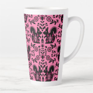 Squirrel Scandinavian Folk Art Latte Mok