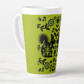 Squirrel Scandinavian Folk Art Latte Mok (Linkerhoek)