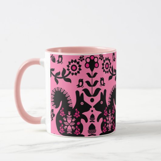 Squirrel Scandinavian Folk Art Mok (Links)