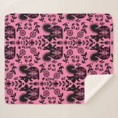 Squirrel Scandinavian Folk Art Sherpa Deken (Voorkant (horizontaal))