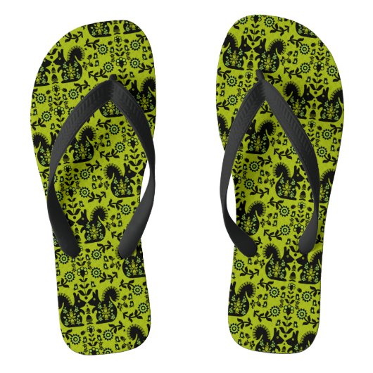 Squirrel Scandinavian Folk Art Teenslippers (Voetbed)