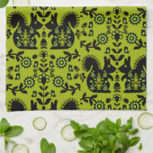 Squirrel Scandinavian Folk Art Theedoek (Gevouwen)