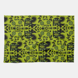 Squirrel Scandinavian Folk Art Theedoek