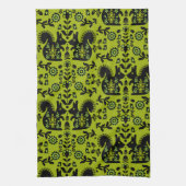 Squirrel Scandinavian Folk Art Theedoek (Verticaal)