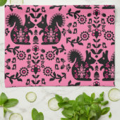 Squirrel Scandinavian Folk Art Theedoek (Gevouwen)