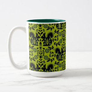 Squirrel Scandinavian Folk Art Tweekleurige Koffiemok