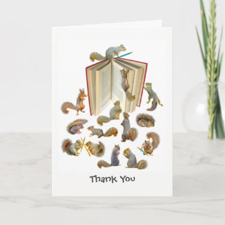 Squirrel School Thank You Card Kaart
