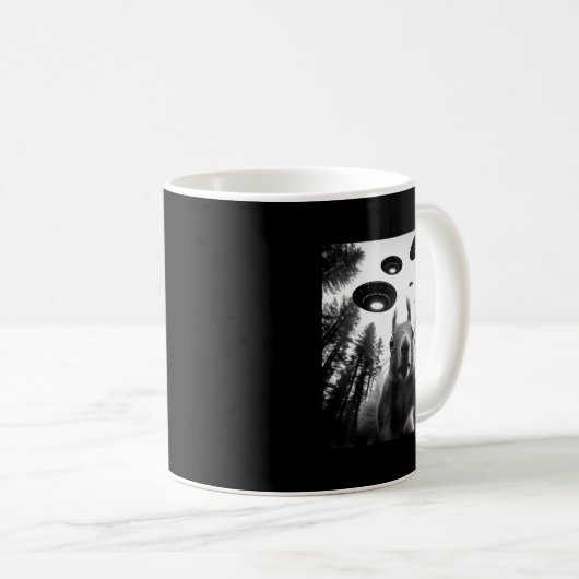 Squirrel Selfie With Alien Ufo Funny For Men Women Koffiemok (Voorkant rechts)