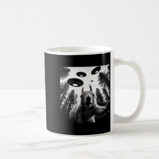 Squirrel Selfie With Alien Ufo Funny For Men Women Koffiemok (Rechts)