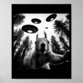Squirrel Selfie With Alien Ufo Funny For Men Women Poster (Voorkant)