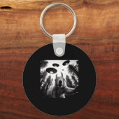 Squirrel Selfie With Alien Ufo Funny For Men Women Sleutelhanger (Voorkant)
