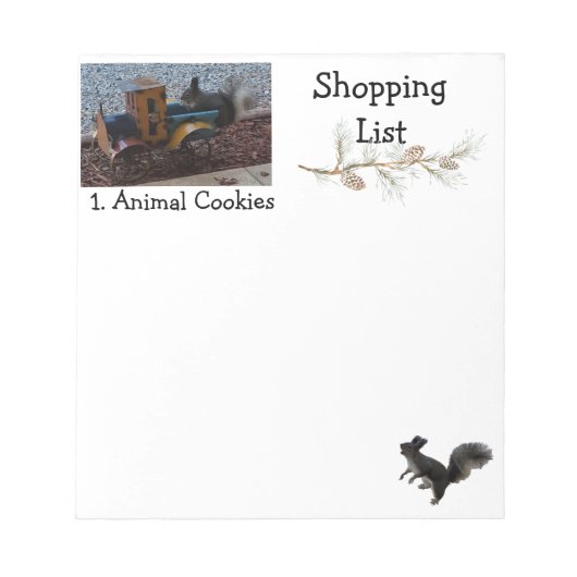 Squirrel Shopping List Notitieblok (Voorkant)