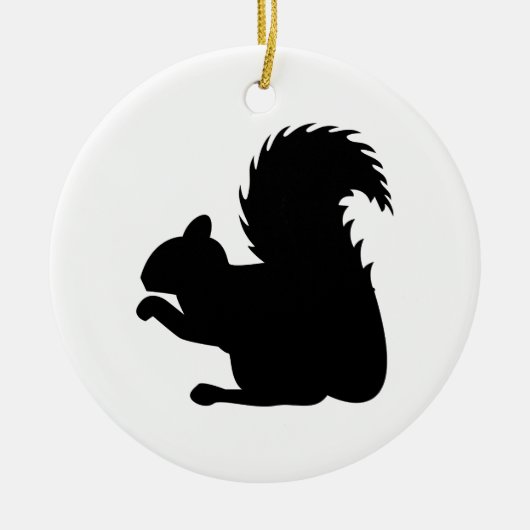 Squirrel Silhouette Keramisch Ornament (Voorkant)