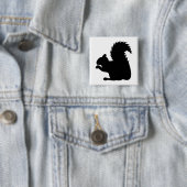 Squirrel Silhouette Vierkante Button 5,1 Cm (In situ)