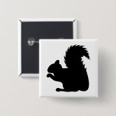 Squirrel Silhouette Vierkante Button 5,1 Cm (Voorkant /achterkant)