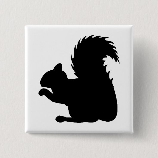 Squirrel Silhouette Vierkante Button 5,1 Cm (Voorkant)
