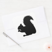 Squirrel Silhouette Vierkante Sticker (Envelop)