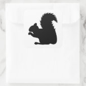 Squirrel Silhouette Vierkante Sticker (Tas)