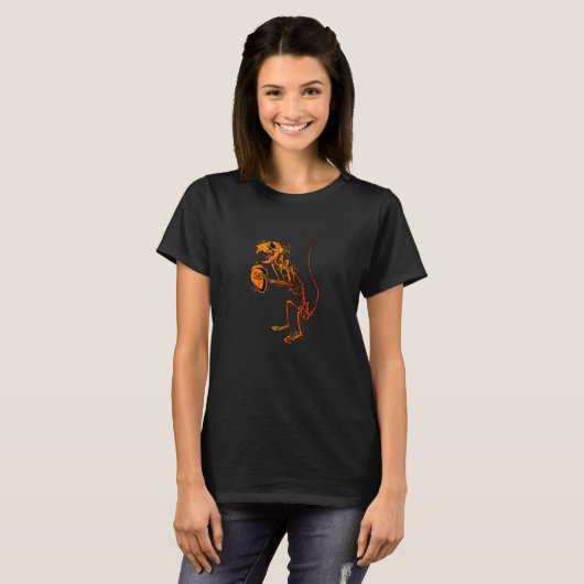 Squirrel skeleton with nut - Aestethic Goblincore T-shirt (Voorkant volledig)