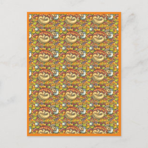 SQUIRREL SLAPING ONDER AUTUMN LEAVES, SEASONAL BRIEFKAART