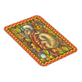 SQUIRREL SLAPING ONDER AUTUMN LEAVES, SEASONAL MAGNEET (Rechterzijde)