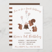 Squirrel Small Gathering, Woodland Birthday Party Kaart (Voorkant / Achterkant)