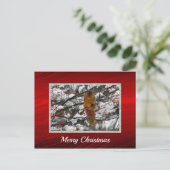 Squirrel Snow Berry Tree - Kerstfeest Briefkaart (Staand voorkant)