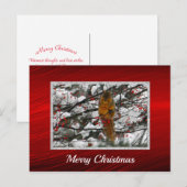 Squirrel Snow Berry Tree - Kerstfeest Briefkaart (Voorkant / Achterkant)