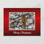 Squirrel Snow Berry Tree - Kerstfeest Briefkaart (Voorkant)