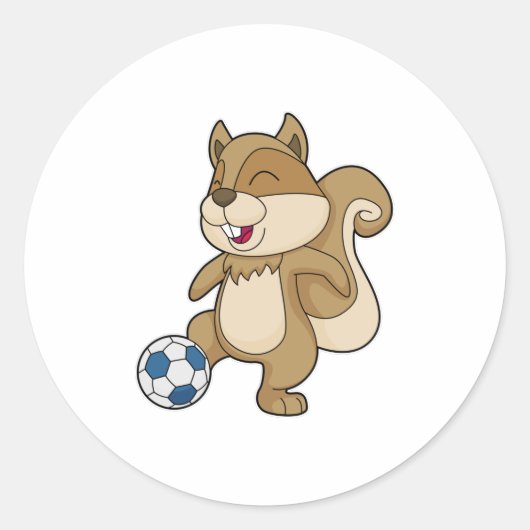 Squirrel Soccer player Soccer Ronde Sticker (Voorkant)