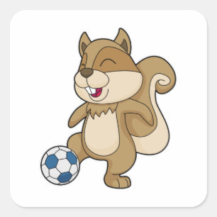 Squirrel Soccer player Soccer Vierkante Sticker