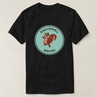 Squirrel Squad Cartoon Blauwgroen Schijf T-shirt