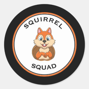 Squirrel Squad Circle Disc Ronde Sticker
