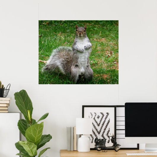Squirrel Standing Poster (Thuiskantoor)