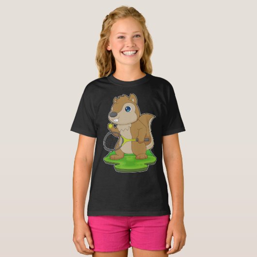 Squirrel Tennis racket T-shirt (Voorkant volledig)