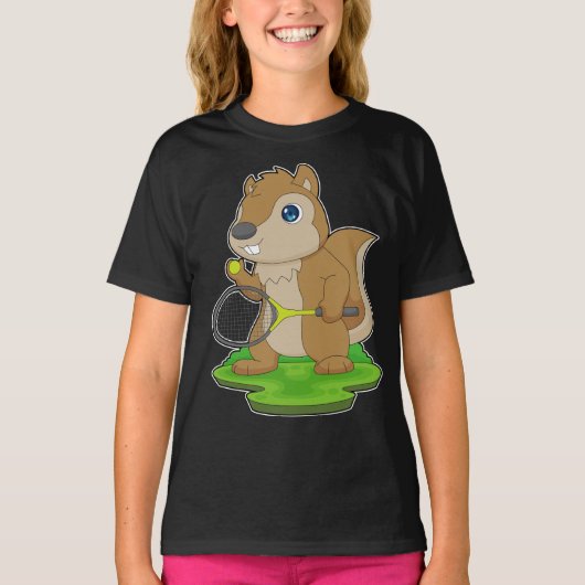 Squirrel Tennis racket T-shirt (Voorkant)