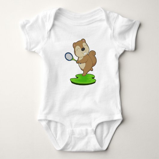 Squirrel Tennis Tennis racket Romper (Voorkant)