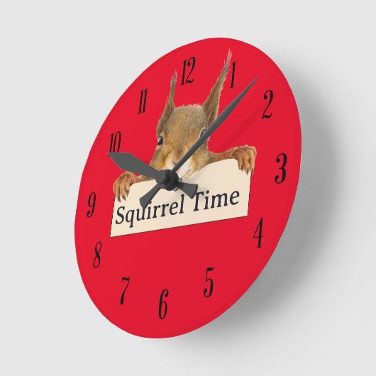 Squirrel Time Aangepaste tekst Ronde Klok (Hoek)
