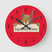 Squirrel Time Aangepaste tekst Ronde Klok (Voorkant)
