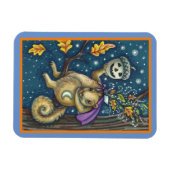 SQUIRREL VAN SLAAPHOLLOW & ACORN, FUNNY HALLOWEEN MAGNEET (Horizontaal)