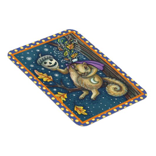 SQUIRREL VAN SLAAPHOLLOW & ACORN, FUNNY HALLOWEEN MAGNEET (Rechterzijde)