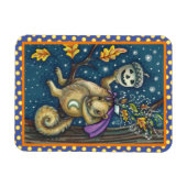 SQUIRREL VAN SLAAPHOLLOW & ACORN, FUNNY HALLOWEEN MAGNEET (Horizontaal)