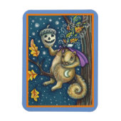 SQUIRREL VAN SLAAPHOLLOW & ACORN, FUNNY HALLOWEEN MAGNEET (Verticaal)