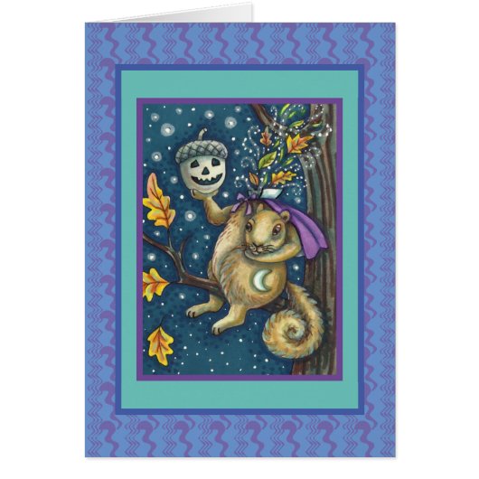 SQUIRREL VAN SLAAPHOLLOW, FUNNY HALLOWEEN-KAART (Voorkant)