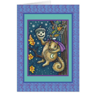 SQUIRREL VAN SLAAPHOLLOW, FUNNY HALLOWEEN-KAART