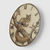 Squirrel Wall Clock - Cozy Woodland Charm Grote Klok (Hoek)